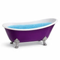 Freistehende Badewanne aus Acryl mit Metallfüßen Lila 170 cm