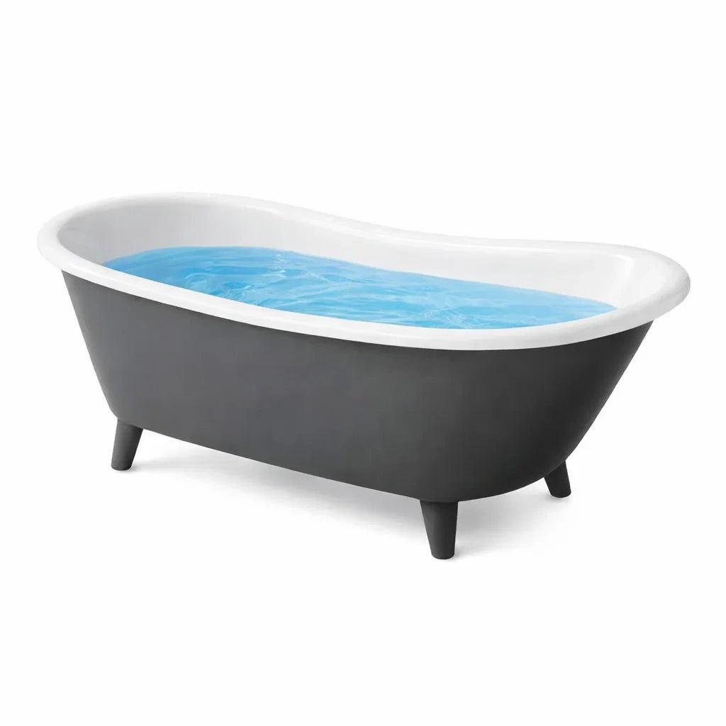 Freistehende Badewanne Acryl Schwarz/Weiß 160 cm