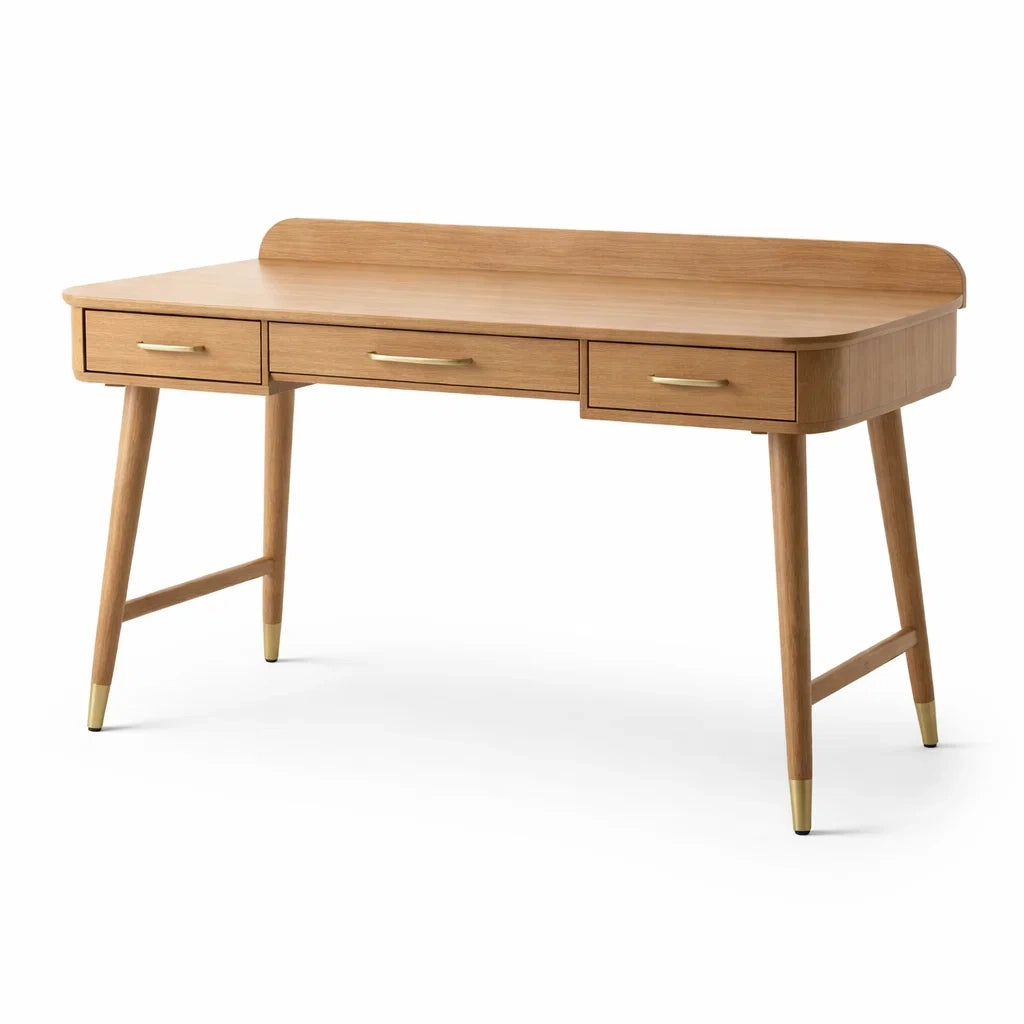Holzschreibtisch aus Eiche mit Schubladen