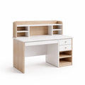 Schreibtisch aus MDF mit Regalen Weiß/Buche 120x60x75 cm