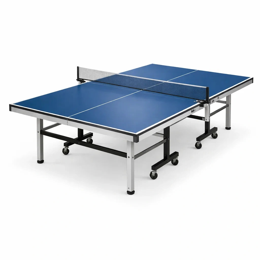 Klappbarer Tischtennistisch aus MDF und Stahl Blau 274x152x76 cm