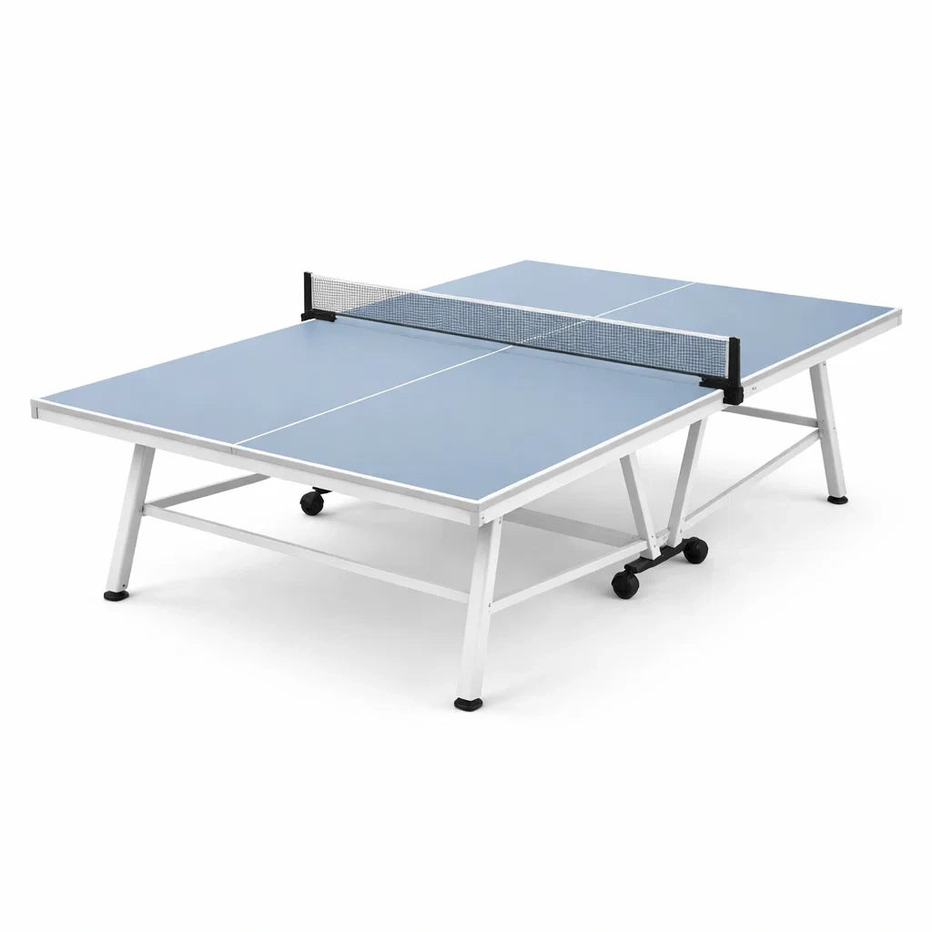 Klappbare Tischtennisplatte aus MDF und Stahl Blau 274x152.5x76 cm