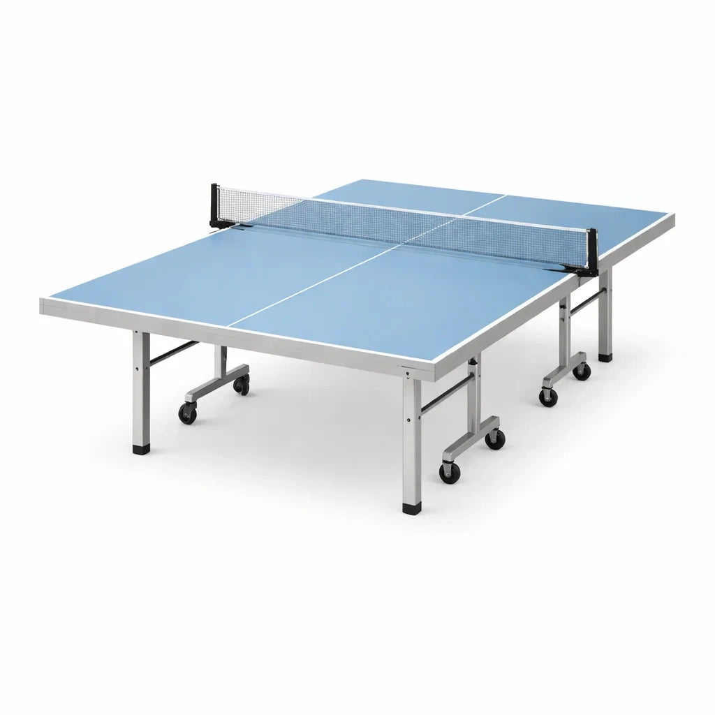 Klappbare Tischtennisplatte aus MDF und Aluminium, Blau