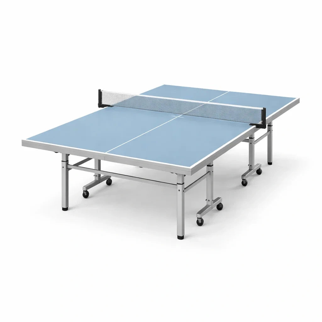 Klappbarer Tischtennistisch aus MDF und Stahl, Blau, 274x152.5x76 cm