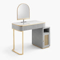 Schminktisch mit Spiegel Grau/Gold MDF Edelstahl 120cm