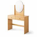 Frisiertisch mit Spiegel Holz Hellbraun 2 Schubladen