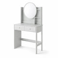 Frisiertisch mit Spiegel MDF Weiß 2 Schubladen 150x80x40 cm