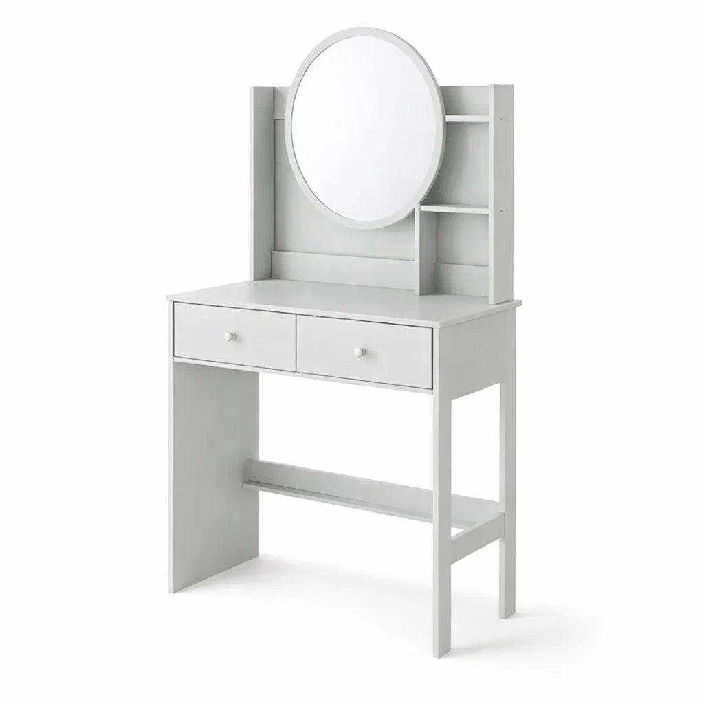Frisiertisch mit Spiegel MDF Weiß 2 Schubladen 150x80x40 cm