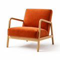 Sessel Holzrahmen Samt Orange