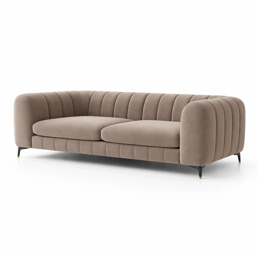 3-Sitzer Sofa Stoff Braun