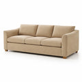 3-Sitzer Sofa Stoff Beige mit Massivholzrahmen