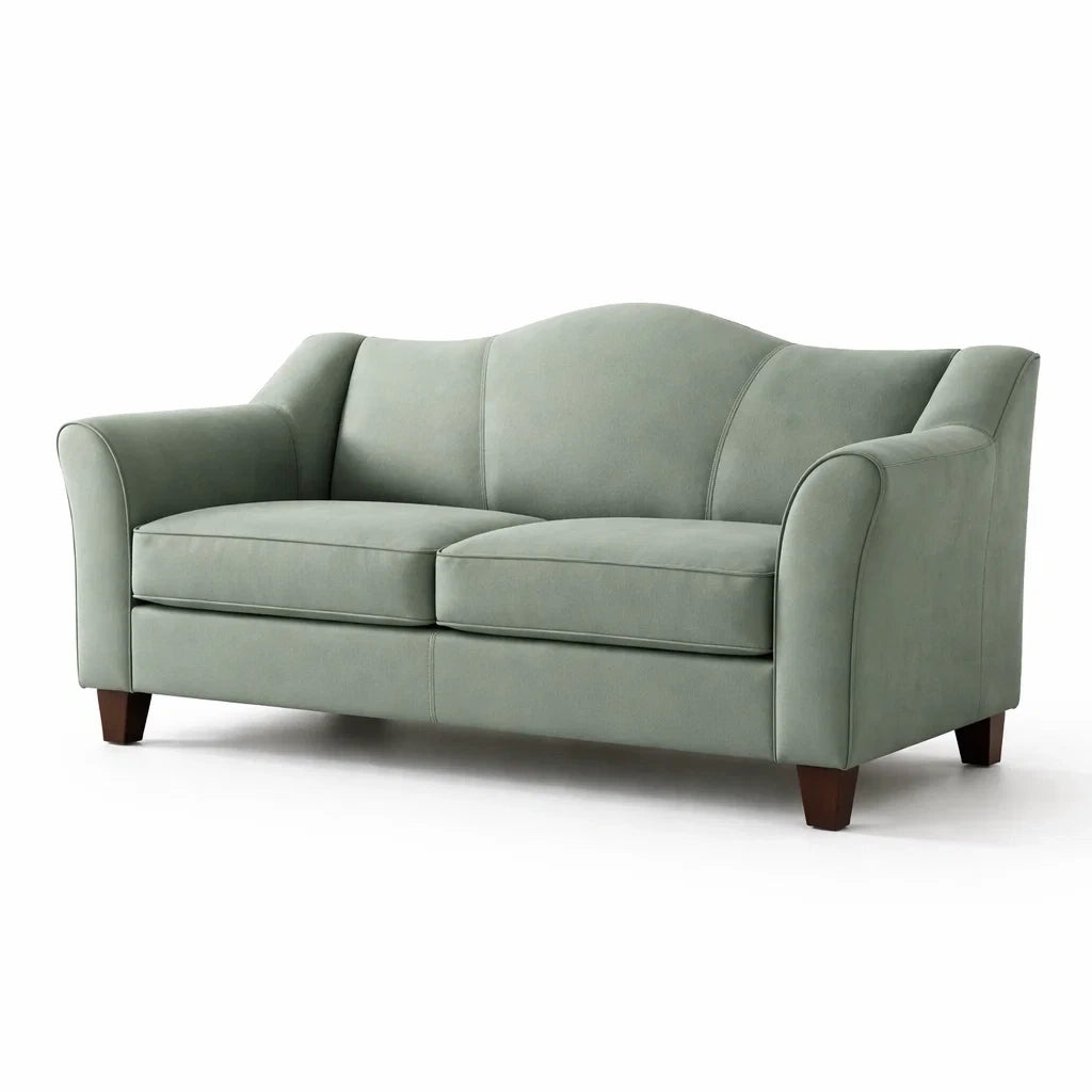 3-Sitzer Sofa Polyester Grün mit Massivholzbeinen