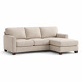 Ecksofa mit Ottomane Beige Stoff