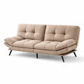 Schlafsofa Mikrofaser Beige Metallrahmen