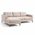 Ecksofa mit Holzrahmen und Polyestergewebe Beige