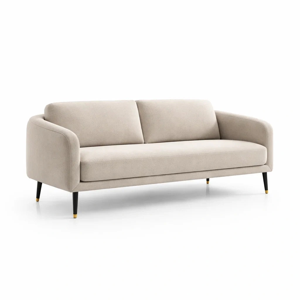 Dreisitzer Sofa Polyester Beige 210cm