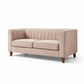 3-Sitzer Sofa aus Stoff in Beige mit Massivholzbeinen