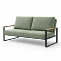Zweisitzer-Sofa mit Stahlgestell und Mikrofaserbezug Grün