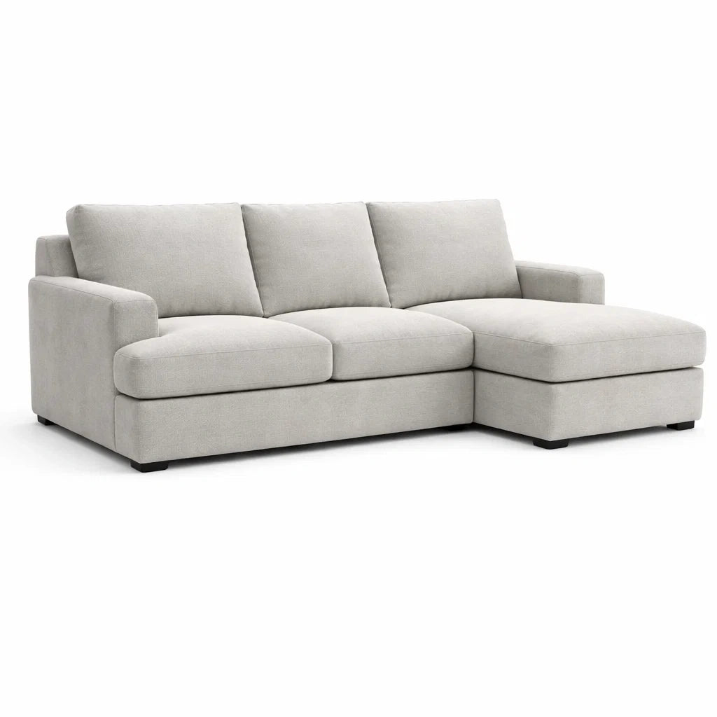 Ecksofa aus Polyester in Hellgrau